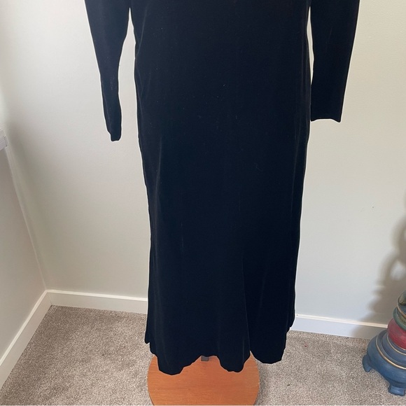 80s Vintage Chetta B Velvet Velour Dress Black Goth Witchy Gothic Wiccan - Picture 3 of 9